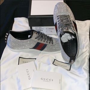 Plastic upper & rubber sole t.sparkle navy & red